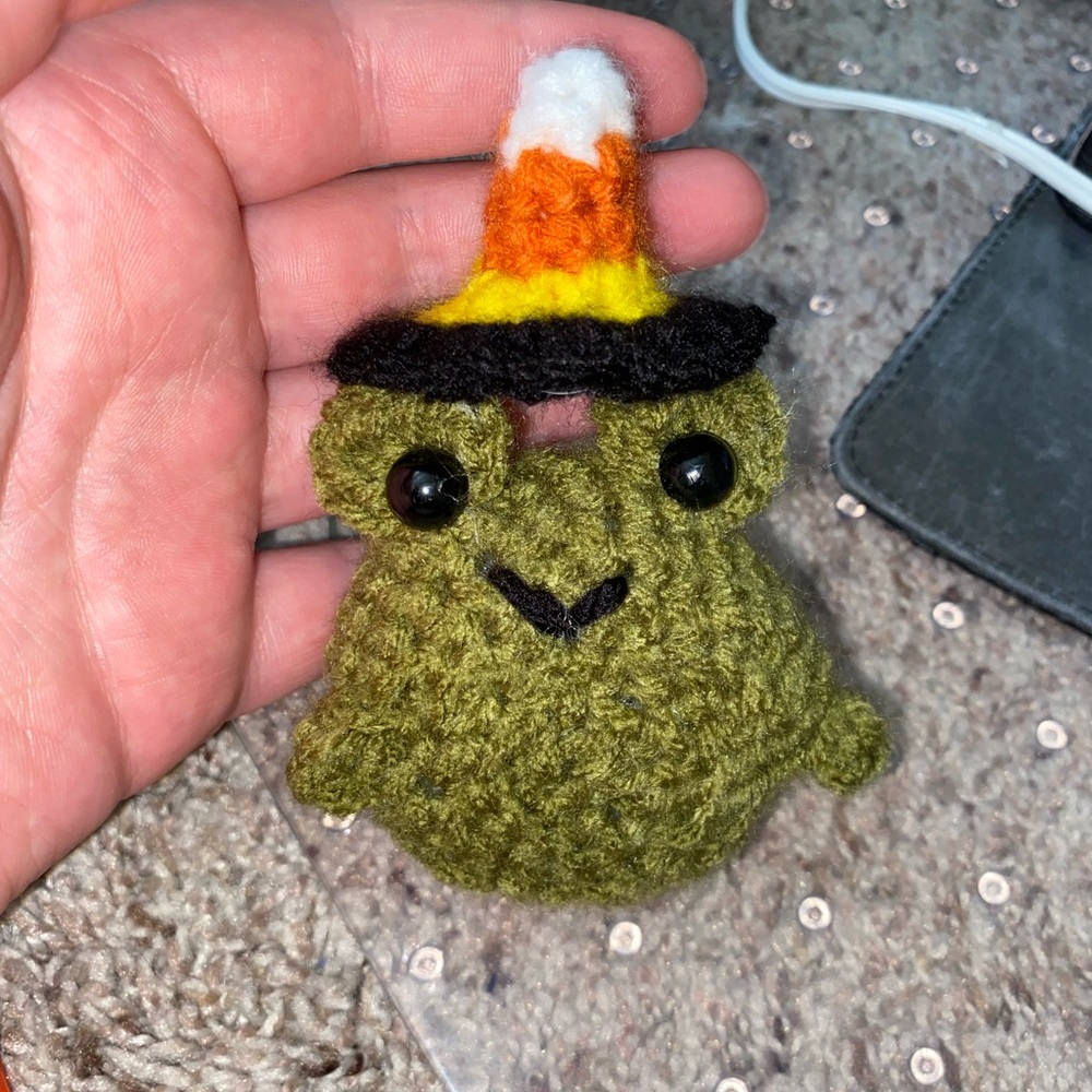 Halloween decorations Kawaii plush frog candy corn witch